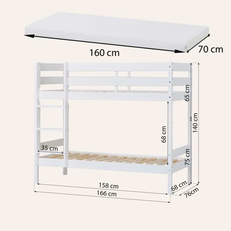 Hoppekids Shorty Bunk Bed White The Home and Office Stores