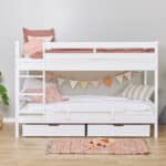 Hoppekids Shorty Bunk Bed with Safety Rail Drawers White The Home and Office Stores