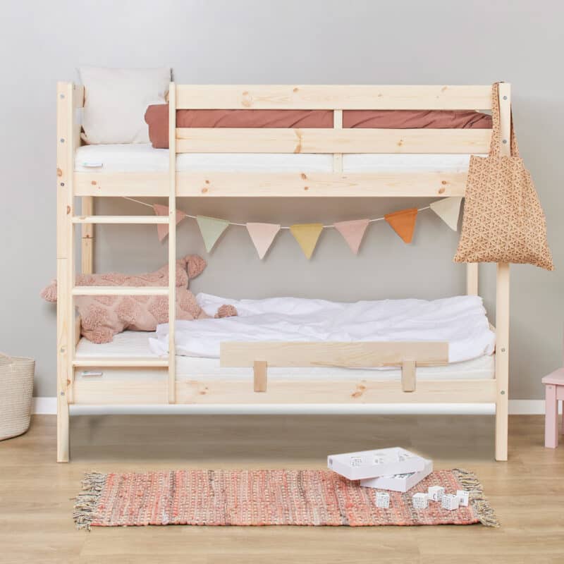 Hoppekids Shorty Bunk Bed with Safety Rail Natural The Home and Office Stores