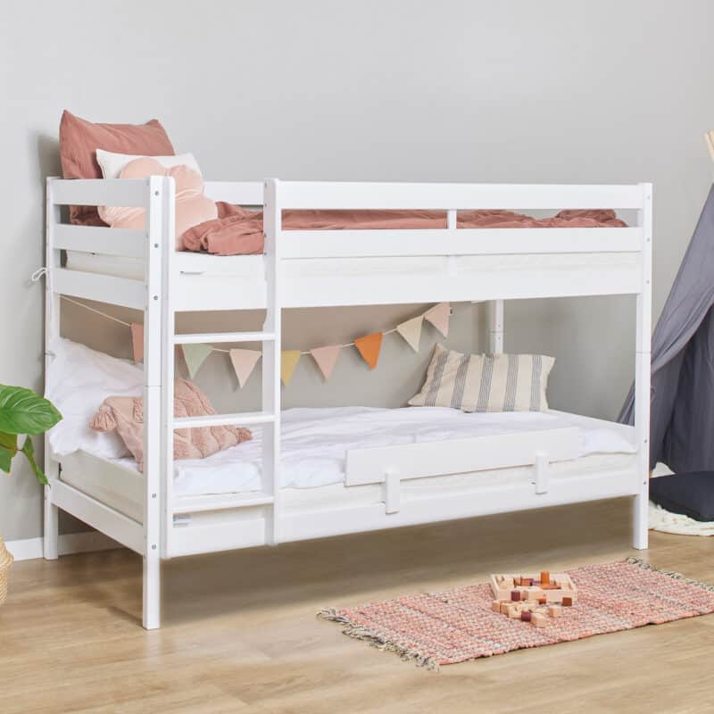 Hoppekids Shorty Bunk Bed with safety rail white