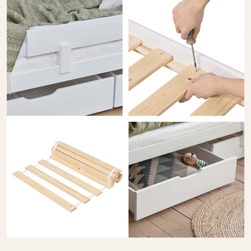 Hoppekids Shorty Daybed with Drawers White The Home and Office Stores