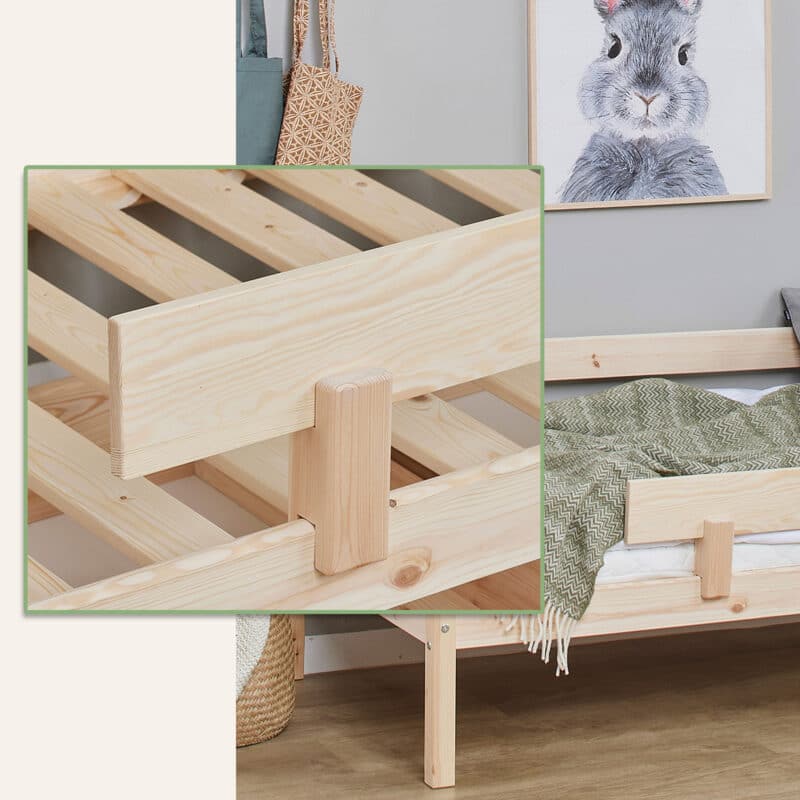 Hoppekids Shorty Daybed with Safety Rail Natural The Home and Office Stores