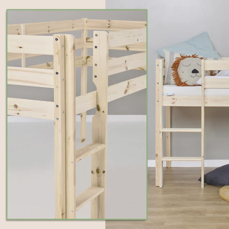Hoppekids Shorty Mid Sleeper Bed Natural The Home and Office Stores