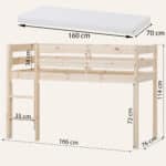 Hoppekids Shorty Mid Sleeper Bed Natural The Home and Office Stores