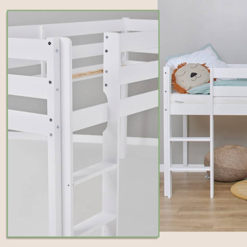 Hoppekids Shorty Mid Sleeper Bed White The Home and Office Stores