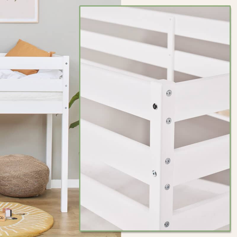 Hoppekids Shorty Mid Sleeper Bed White The Home and Office Stores