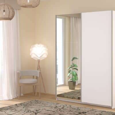 Parisot Swing 150cm White mirrored wardrobe