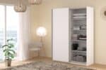 Parisot Swing 150cm White Mirrored Wardrobe The Home and Office Stores
