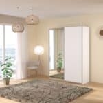Parisot Swing 150cm White Mirrored Wardrobe The Home and Office Stores