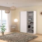 Parisot Swing 150cm White Mirrored Wardrobe The Home and Office Stores