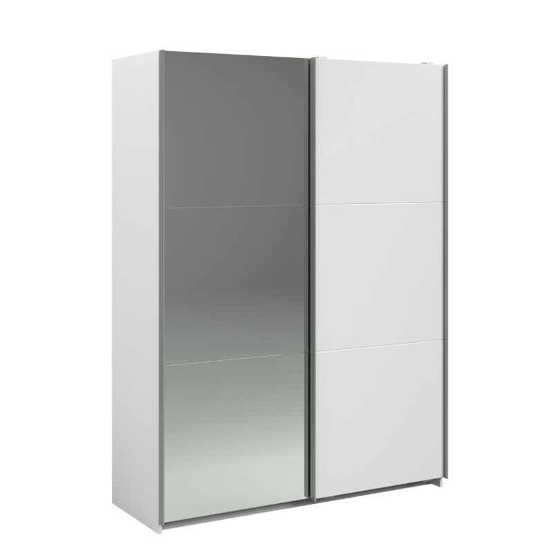 Parisot Swing 150cm White Mirrored Wardrobe The Home and Office Stores