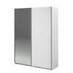 Parisot Swing 150cm White Mirrored Wardrobe The Home and Office Stores