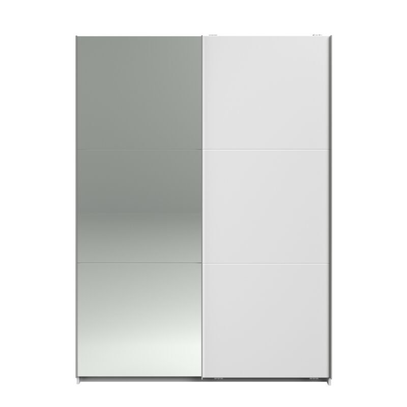 Parisot Swing 150cm White Mirrored Wardrobe The Home and Office Stores
