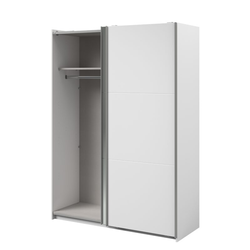 Parisot Swing 150cm White Mirrored Wardrobe The Home and Office Stores