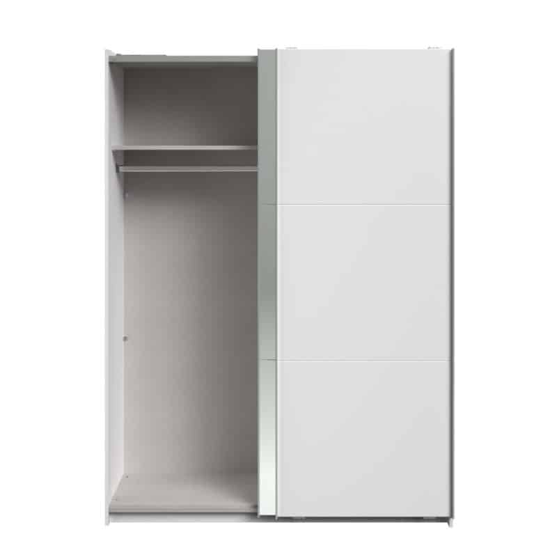 Parisot Swing 150cm White Mirrored Wardrobe The Home and Office Stores