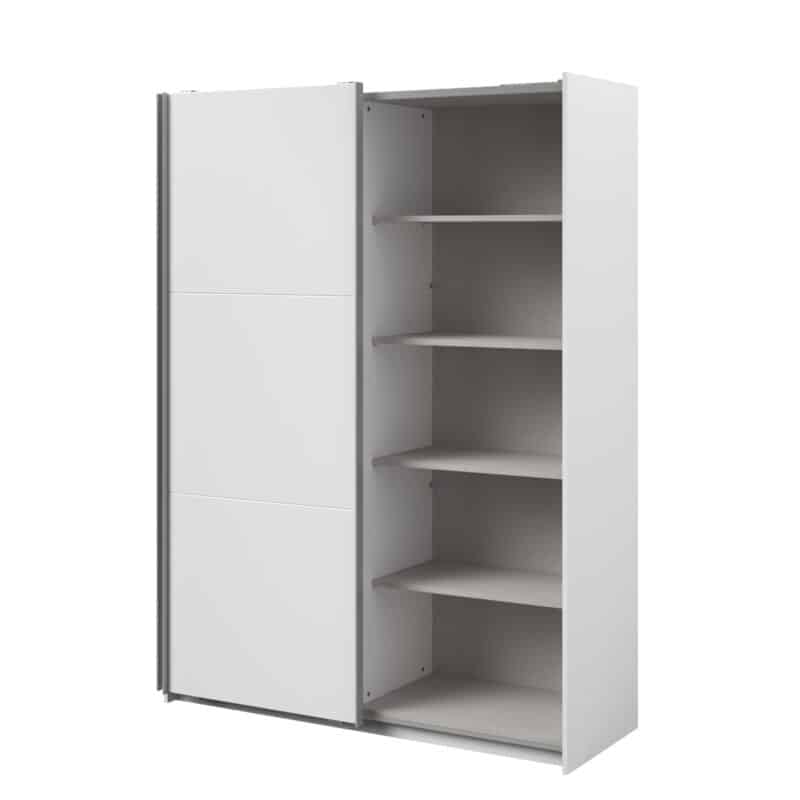 Parisot Swing 150cm White Mirrored Wardrobe The Home and Office Stores