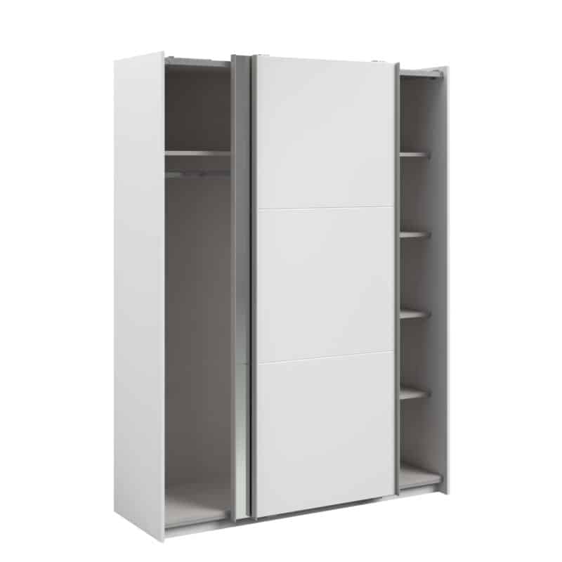 Parisot Swing 150cm White Mirrored Wardrobe The Home and Office Stores