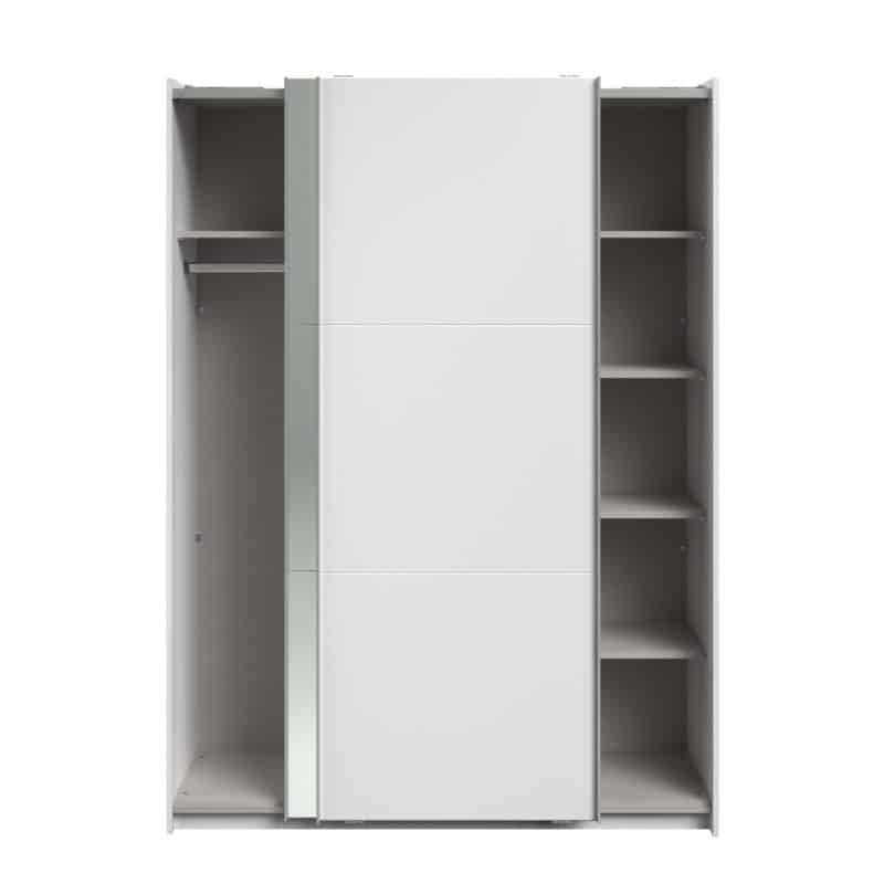 Parisot Swing 150cm White Mirrored Wardrobe The Home and Office Stores