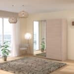 Parisot Swing 180cm Oak Mirrored Wardrobe The Home and Office Stores