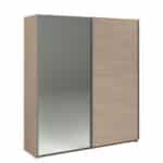Parisot Swing 180cm Oak Mirrored Wardrobe The Home and Office Stores
