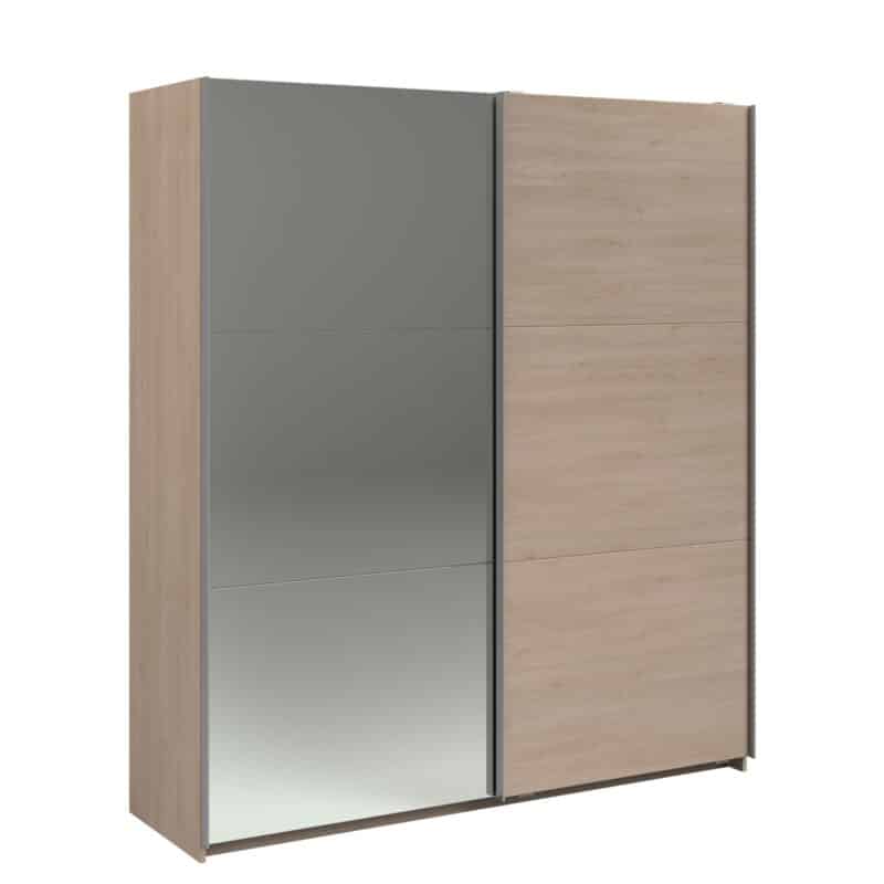 Parisot Swing 180cm Oak Mirrored Wardrobe The Home and Office Stores