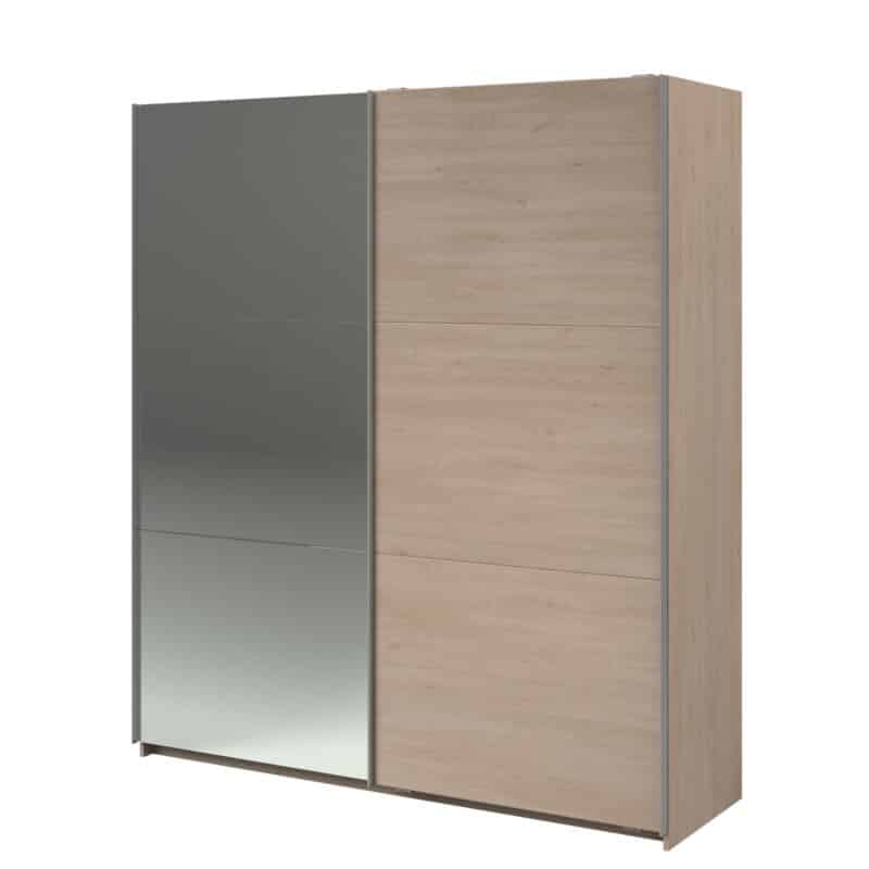 Parisot Swing 180cm Oak Mirrored Wardrobe The Home and Office Stores