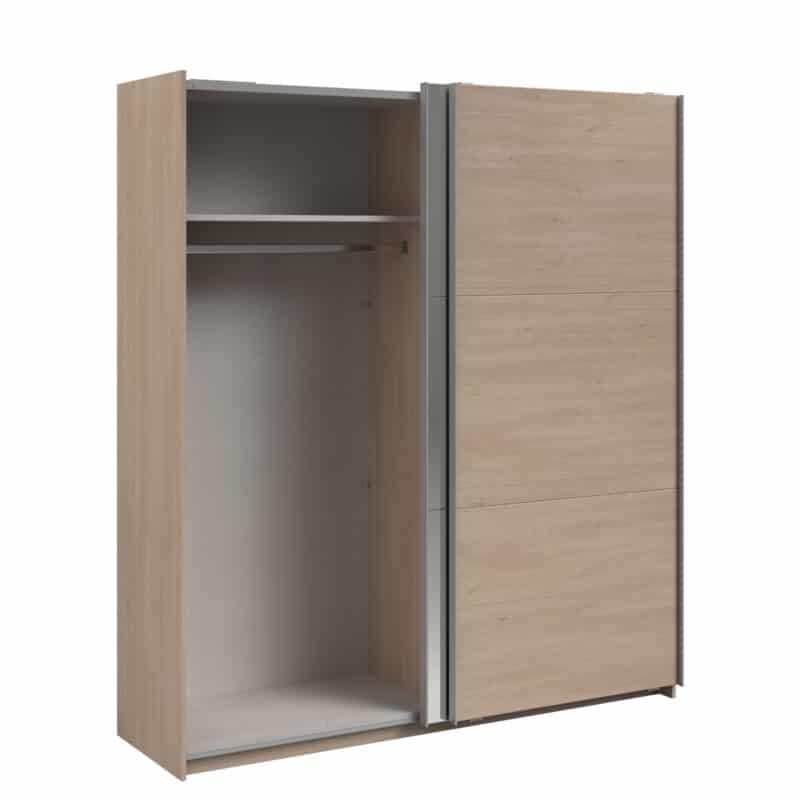 Parisot Swing 180cm Oak Mirrored Wardrobe The Home and Office Stores