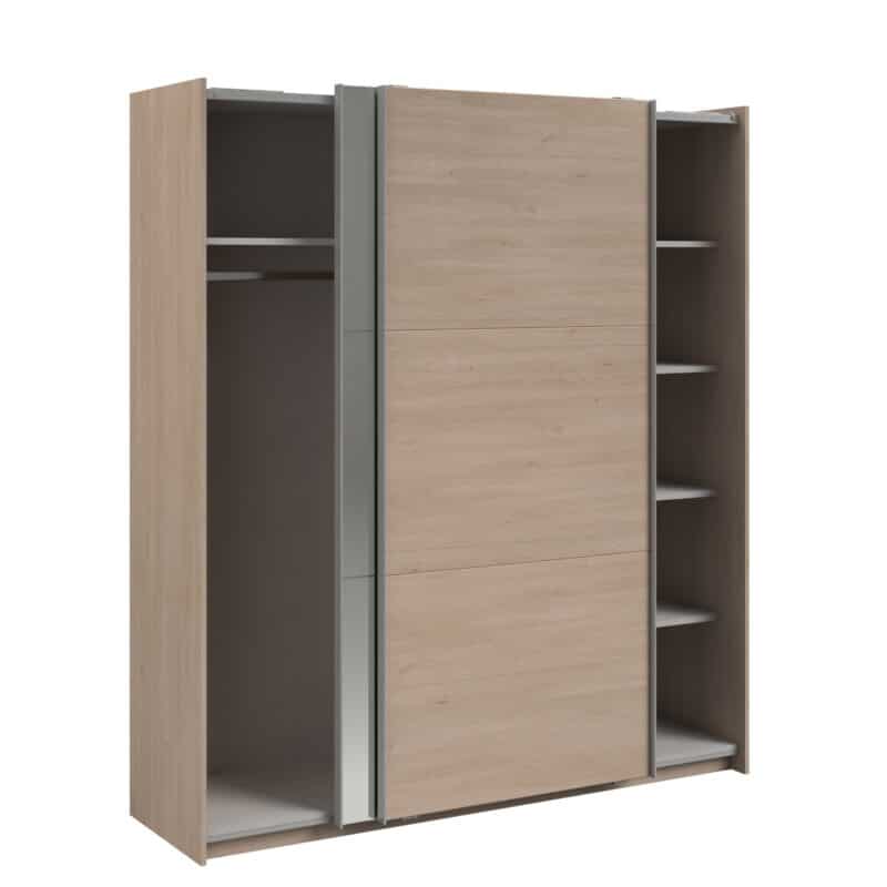 Parisot Swing 180cm Oak Mirrored Wardrobe The Home and Office Stores