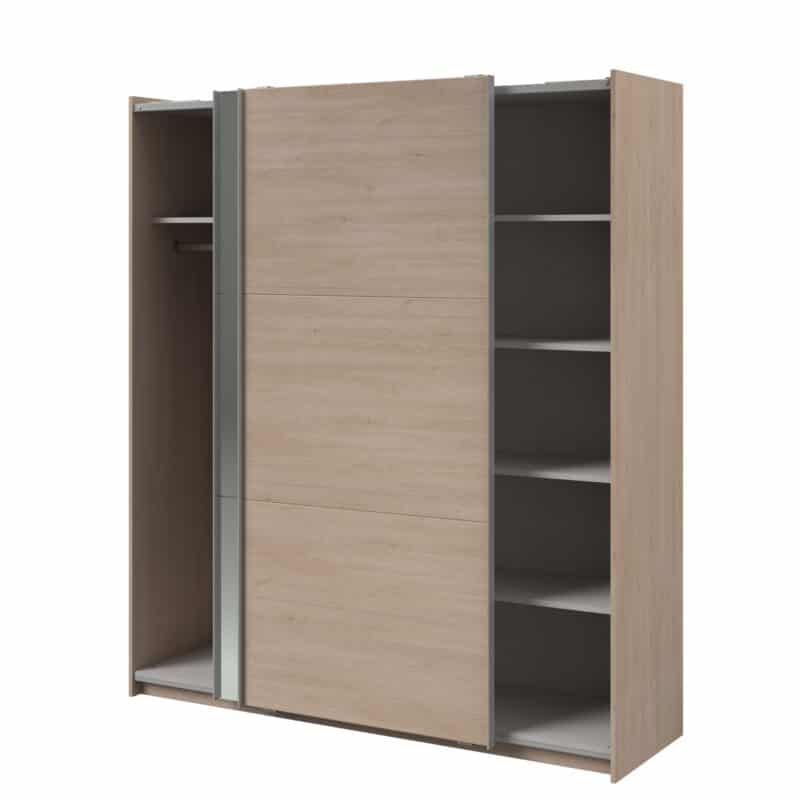 Parisot Swing 180cm Oak Mirrored Wardrobe The Home and Office Stores