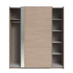Parisot Swing 180cm Oak Mirrored Wardrobe The Home and Office Stores