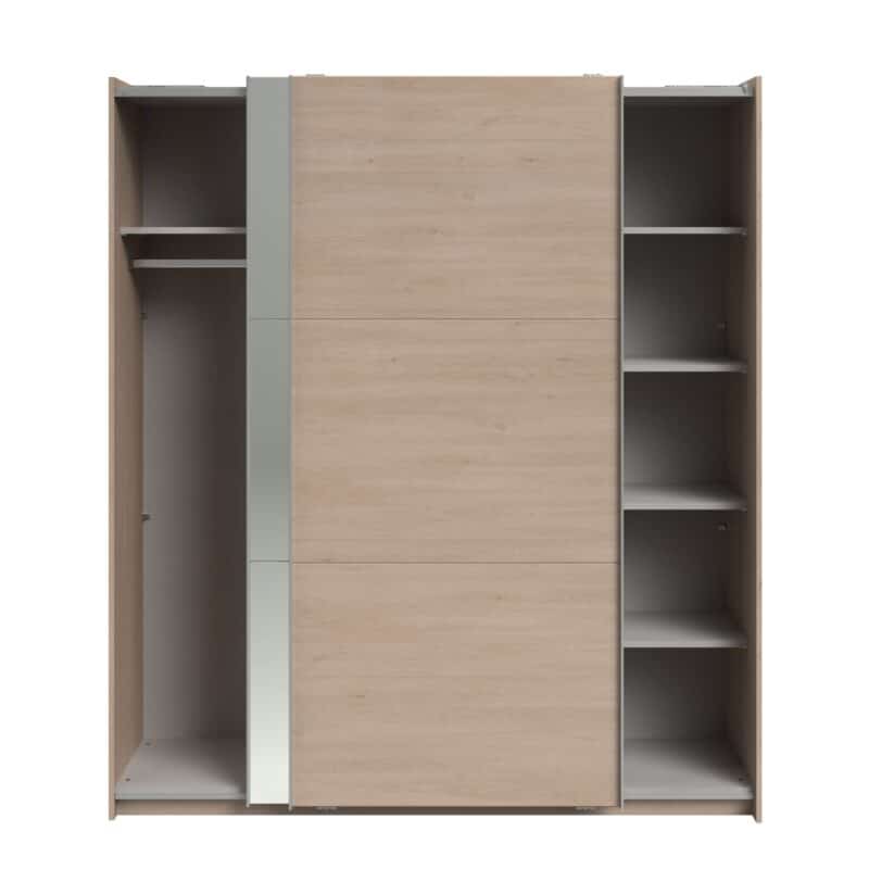 Parisot Swing 180cm Oak Mirrored Wardrobe The Home and Office Stores