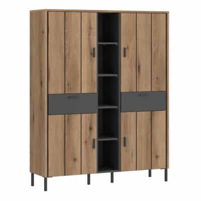 Furniture To Go Arundel oak 4 door storage display cabinet