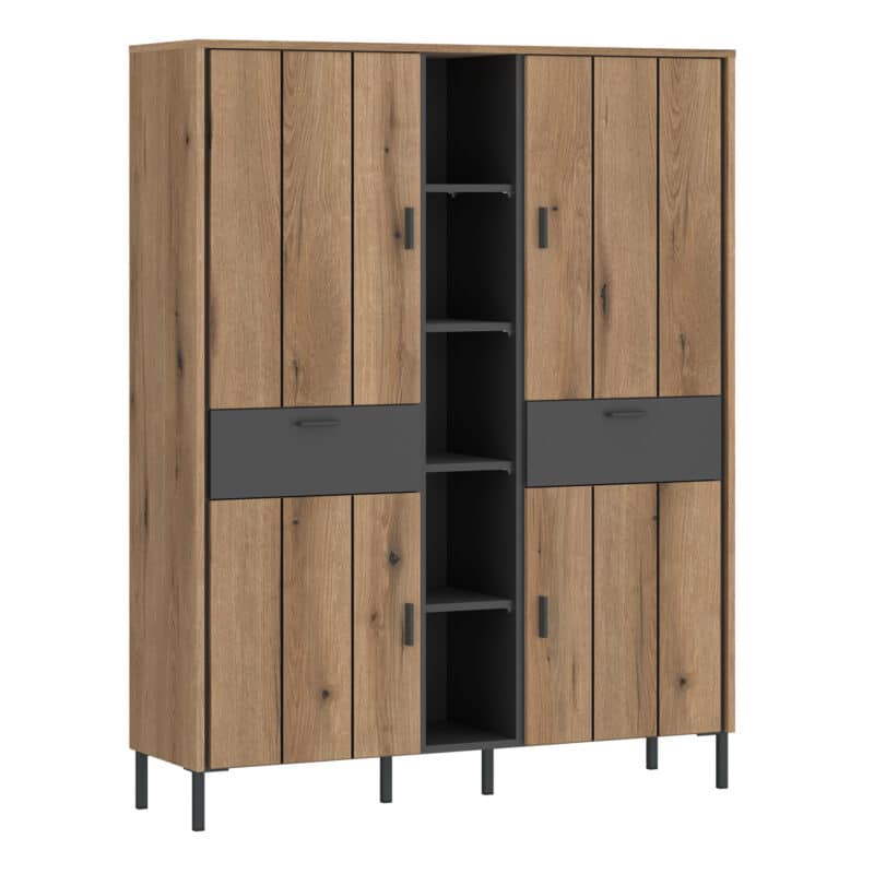 Furniture To Go Arundel oak 4 door storage display cabinet