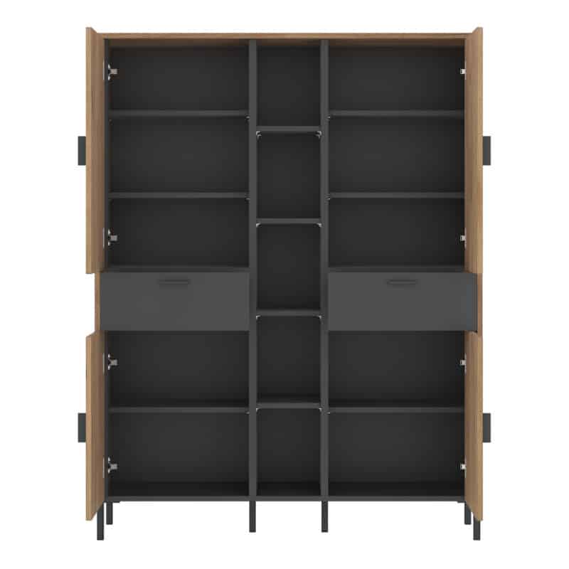 Furniture To Go Arundel Oak 4 Door Storage Display Cabinet The Home and Office Stores