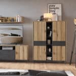Furniture To Go Arundel Oak 4 Door Storage Display Cabinet The Home and Office Stores