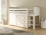 Kids Avenue Heritage Mid Sleeper Bed 2 With Pull Out Desk & Drawers The Home and Office Stores