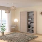 Parisot Swing 150cm Oak Mirrored Wardrobe The Home and Office Stores