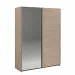 Parisot Swing 150cm Oak Mirrored Wardrobe The Home and Office Stores