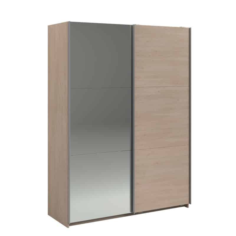 Parisot Swing 150cm Oak Mirrored Wardrobe The Home and Office Stores