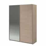 Parisot Swing 150cm Oak Mirrored Wardrobe The Home and Office Stores