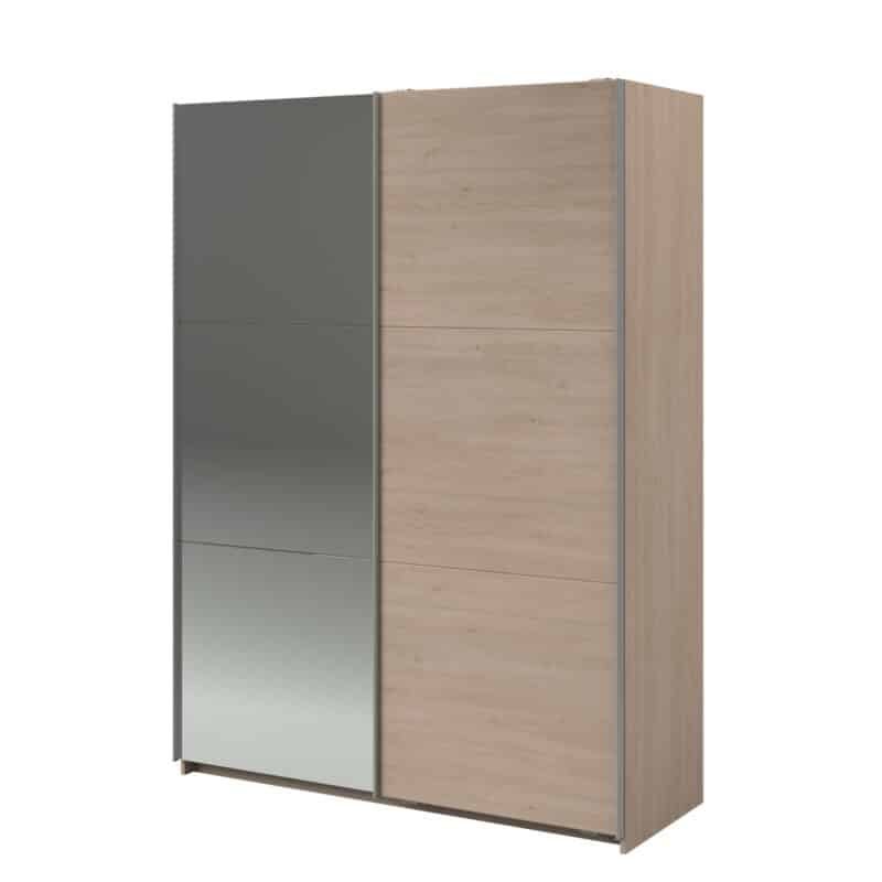 Parisot Swing 150cm Oak Mirrored Wardrobe The Home and Office Stores