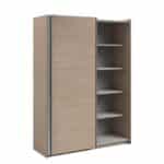 Parisot Swing 150cm Oak Mirrored Wardrobe The Home and Office Stores