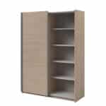 Parisot Swing 150cm Oak Mirrored Wardrobe The Home and Office Stores