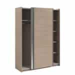 Parisot Swing 150cm Oak Mirrored Wardrobe The Home and Office Stores