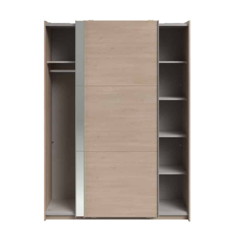 Parisot Swing 150cm Oak Mirrored Wardrobe The Home and Office Stores