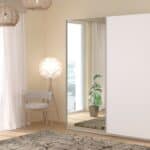 Parisot Swing 180cm White Mirrored Wardrobe