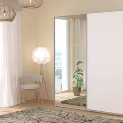 Parisot Swing 180cm white mirrored wardrobe