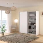 Parisot Swing 180cm White Mirrored Wardrobe The Home and Office Stores
