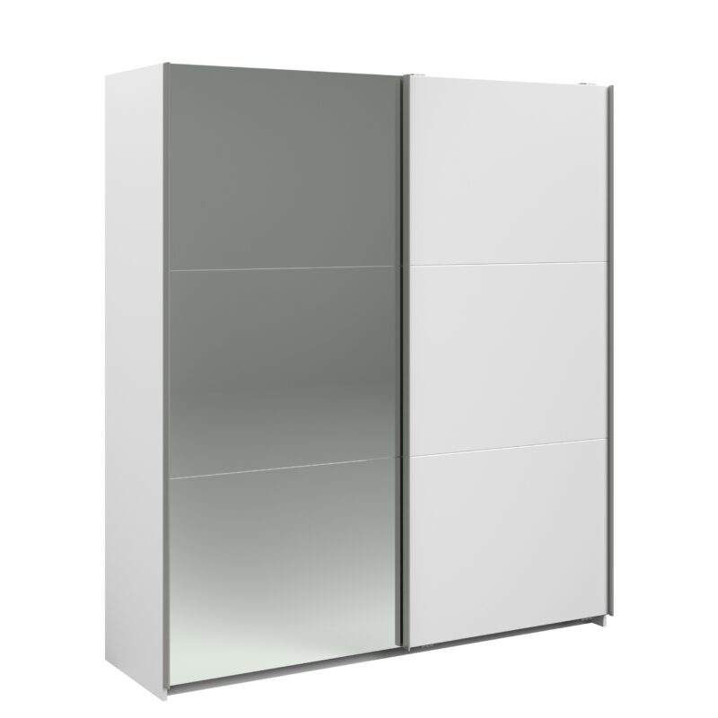 Parisot Swing 180cm White Mirrored Wardrobe The Home and Office Stores