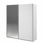 Parisot Swing 180cm White Mirrored Wardrobe The Home and Office Stores